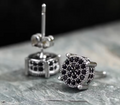 Gold & Silver Round Zircon Stud Earrings for Men & Women