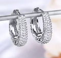 Shiny Full Zircon Hoop Earrings for Women
