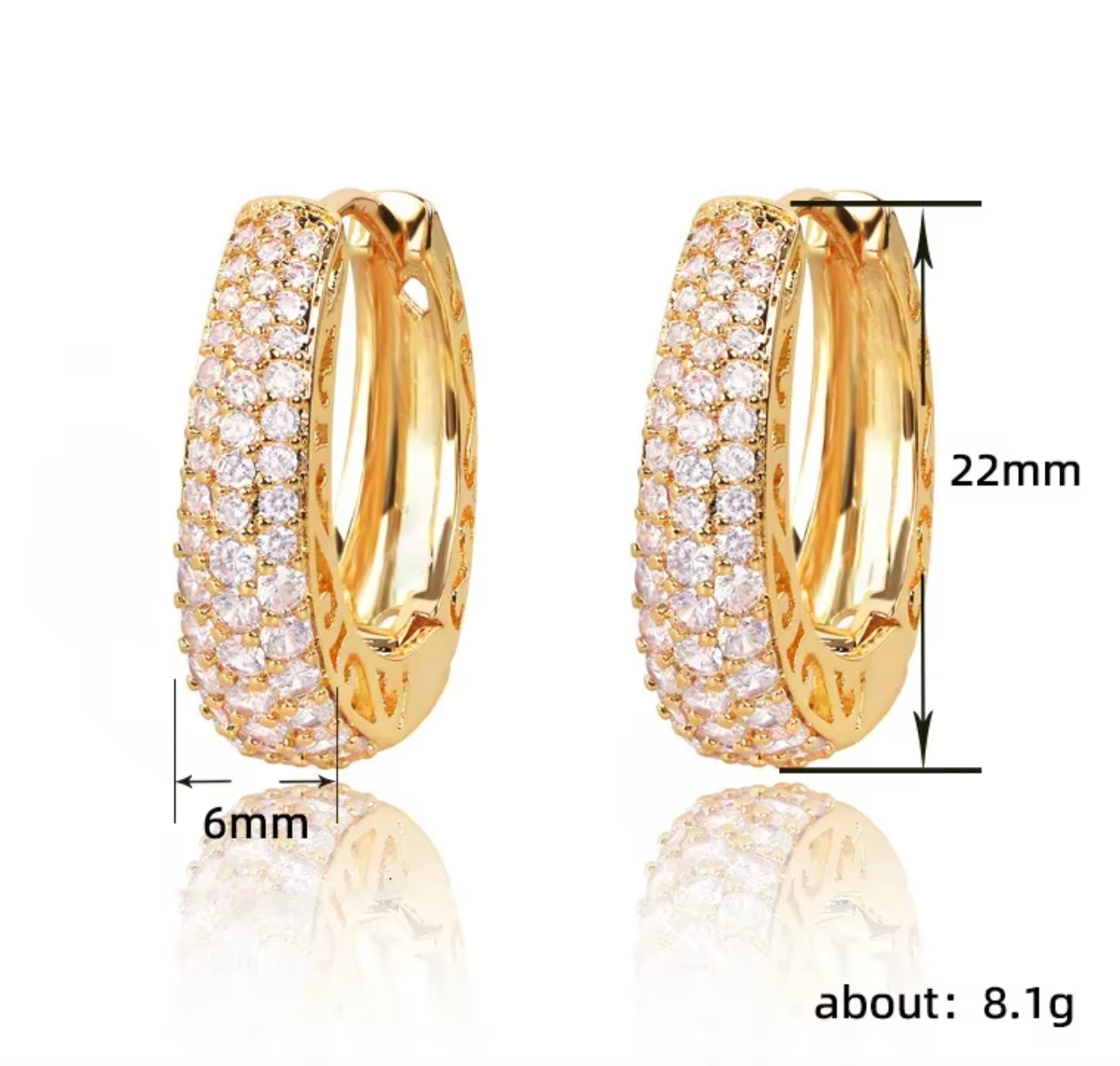 Shiny Full Zircon Hoop Earrings for Women