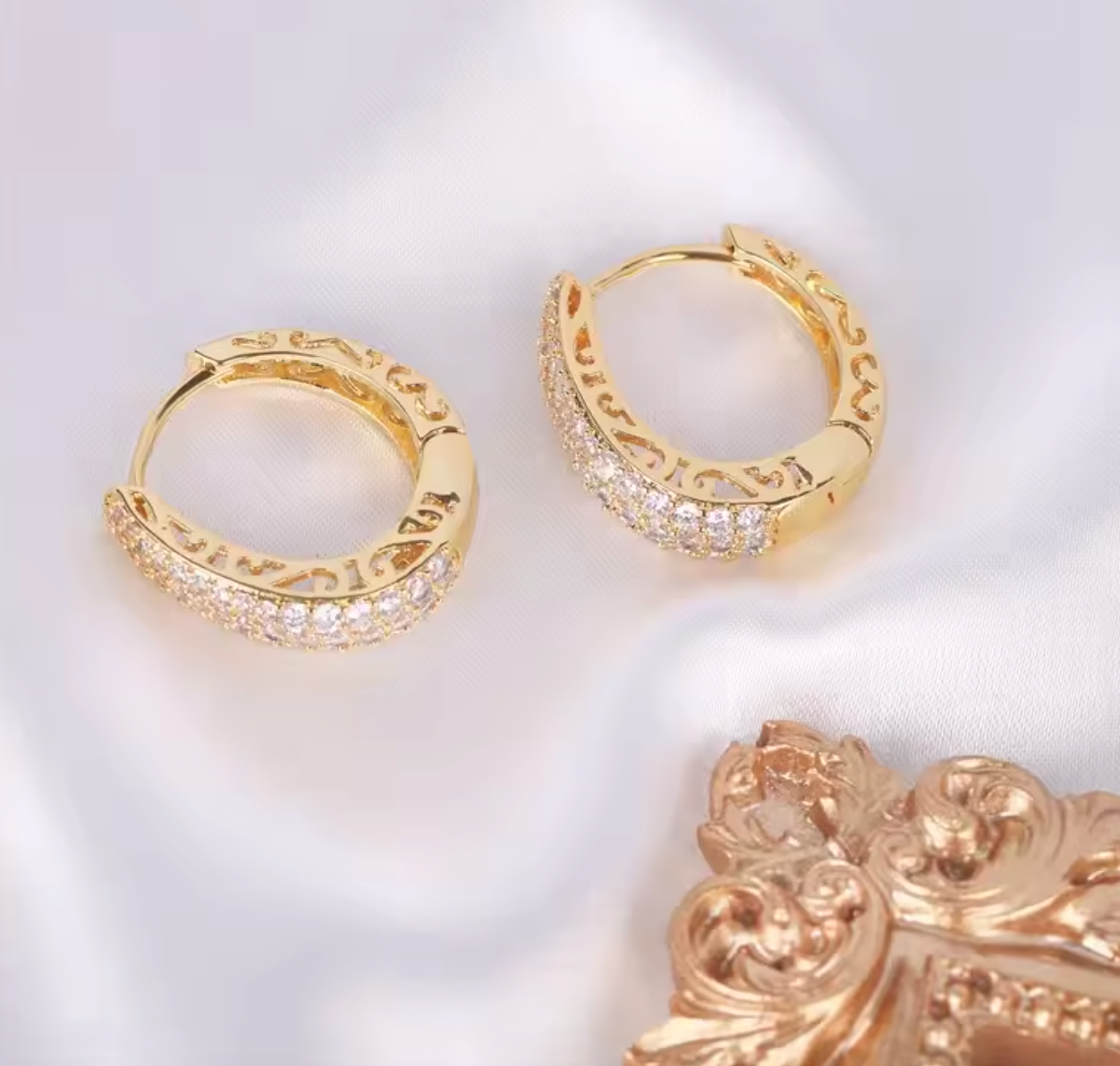 Shiny Full Zircon Hoop Earrings for Women