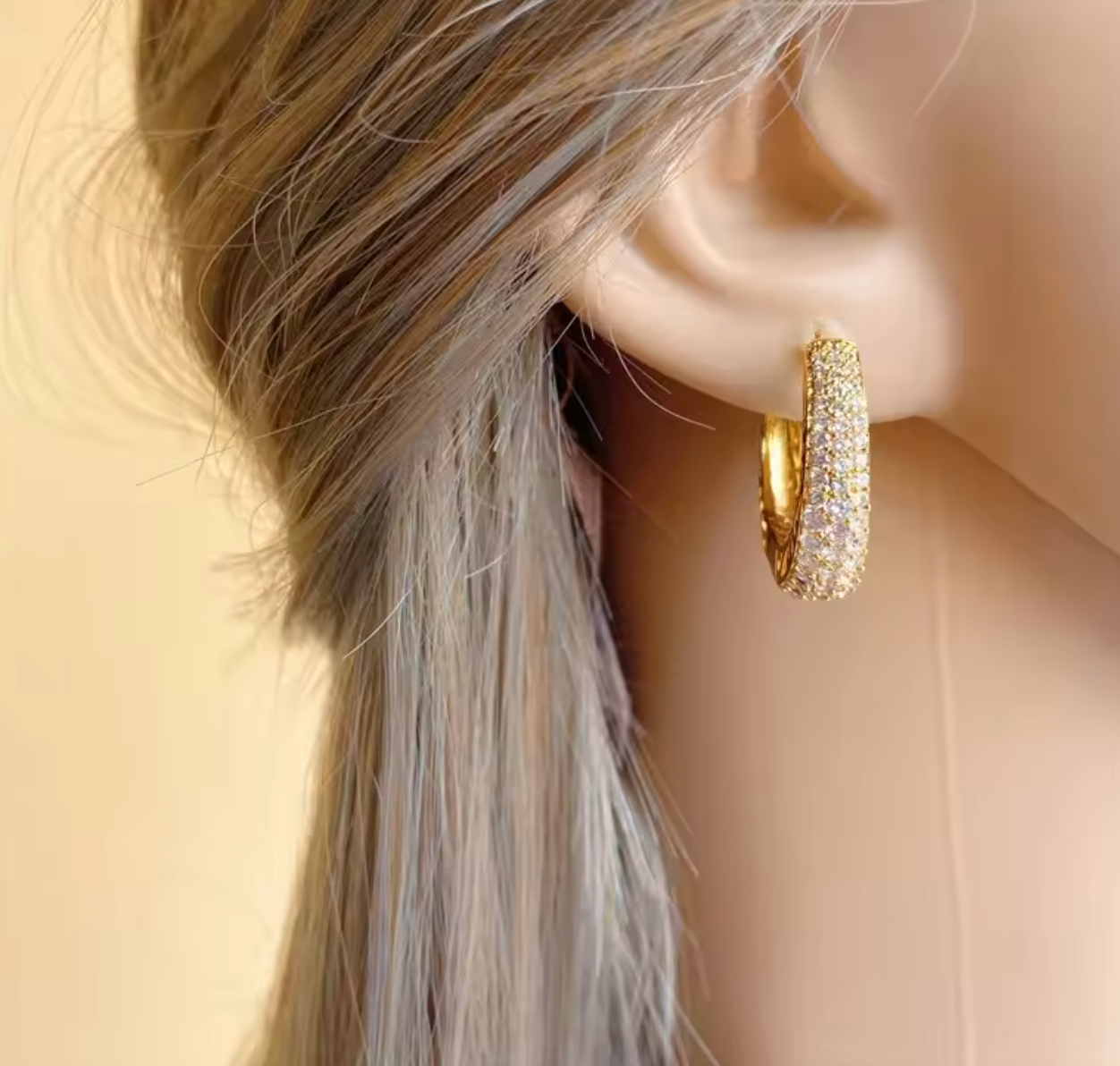 Shiny Full Zircon Hoop Earrings for Women