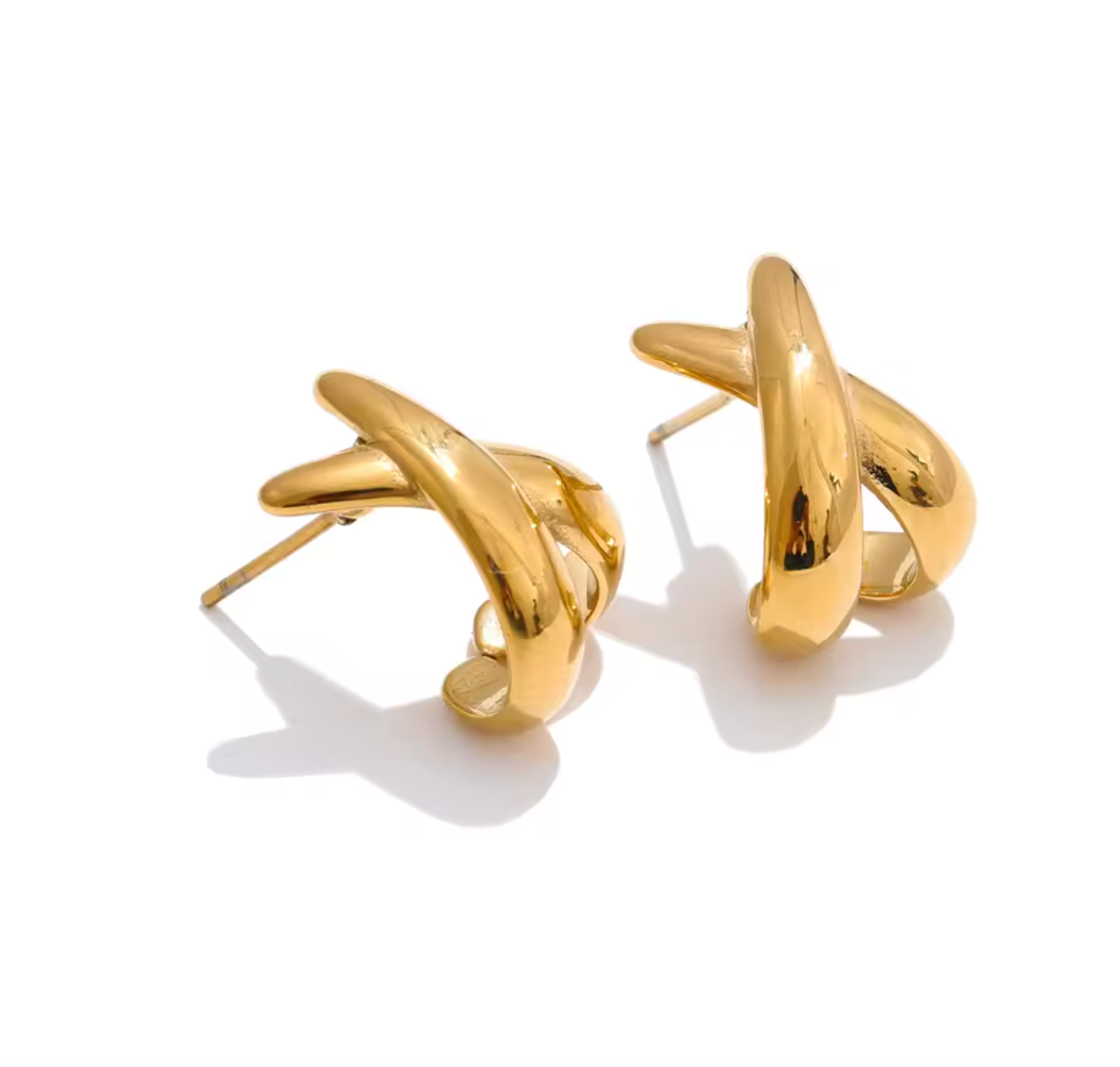 Minimalist Metal X-Shape Stud Earrings