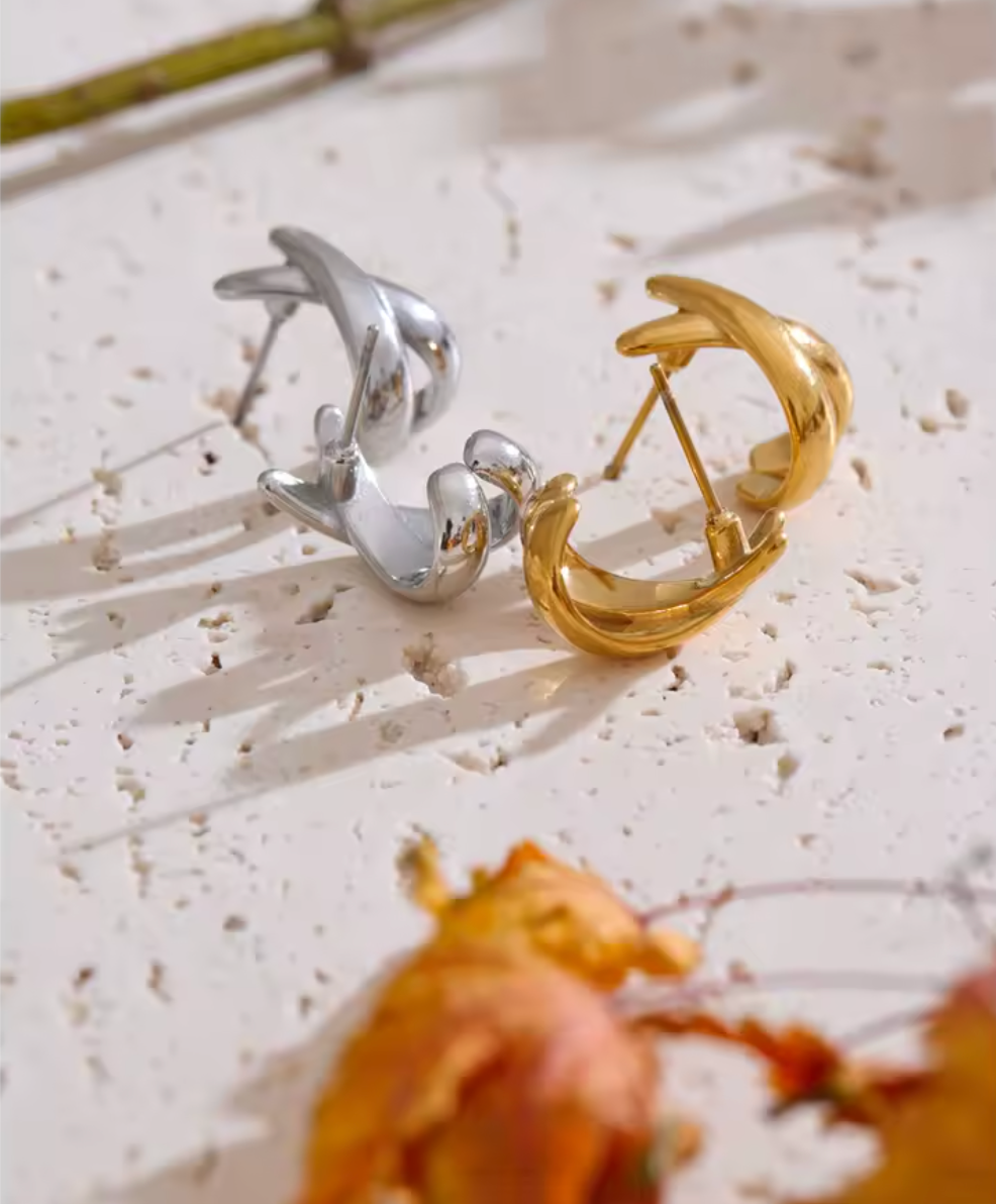 Minimalist Metal X-Shape Stud Earrings