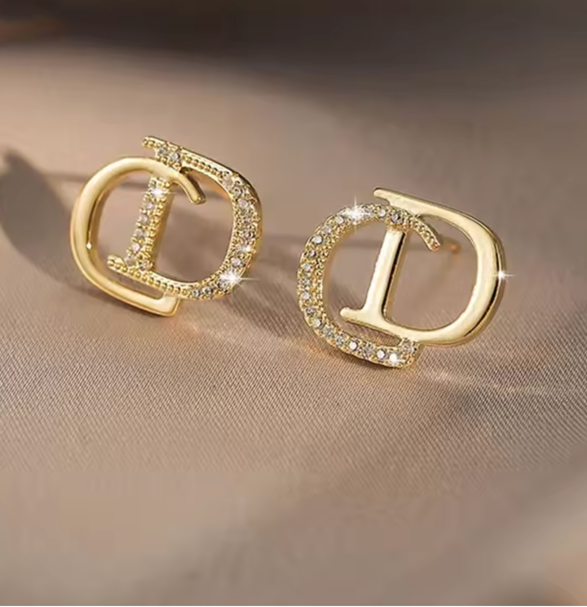 CD Letter Stud Earrings for Women