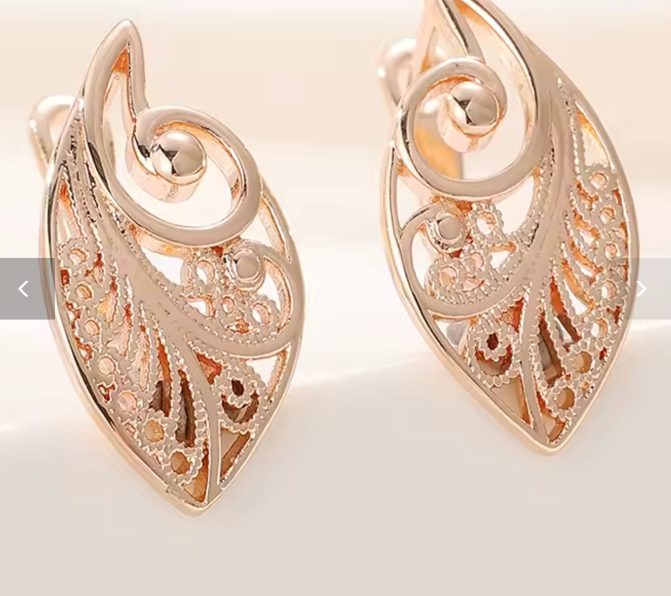 Elegant Hand-Carved Hollow Leaf Shaped Gold Plated Dangle Earrings for Women