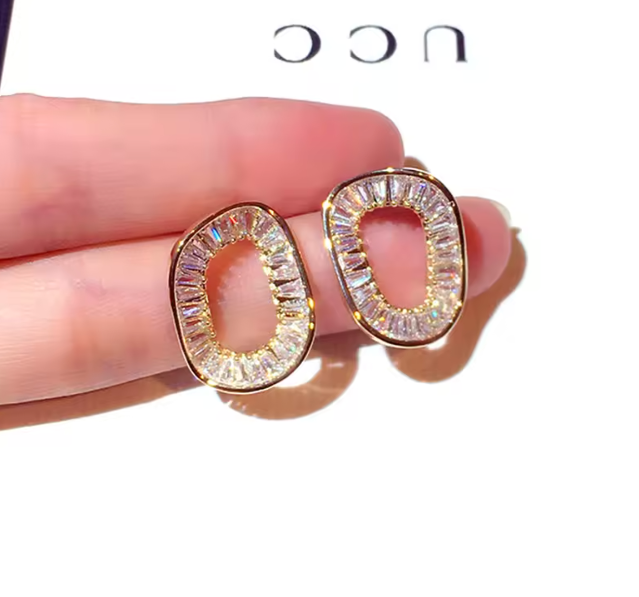 Super Shining Cubic Zircon Square Stud Earrings for Women