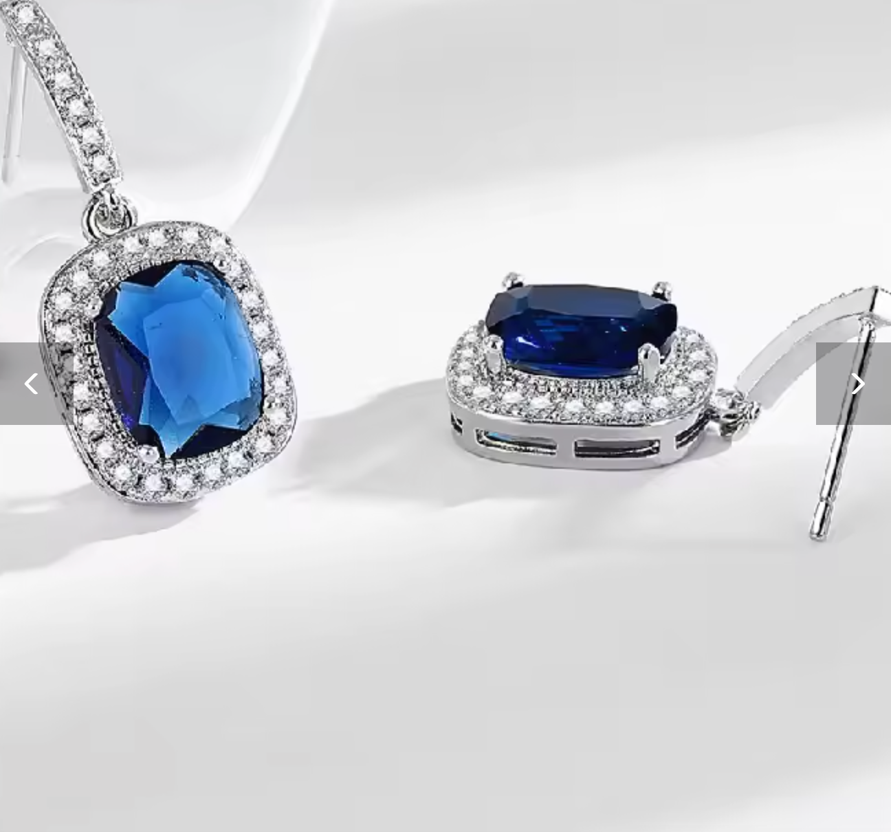 925 Silver Sapphire Zircon Gemstone Earrings for Women
