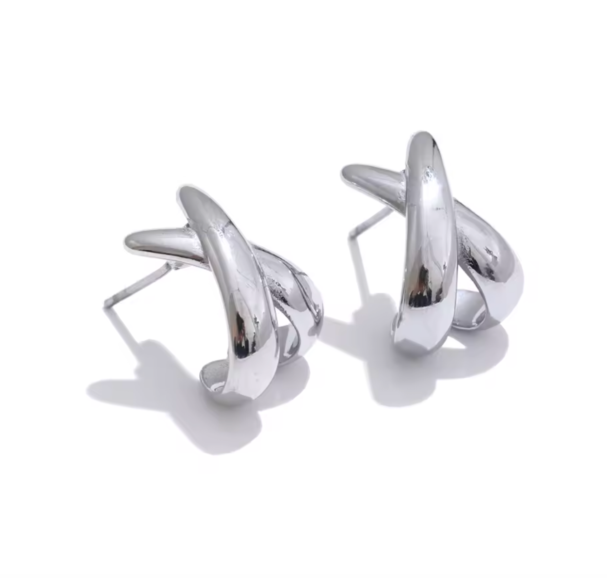 Minimalist Metal X-Shape Stud Earrings